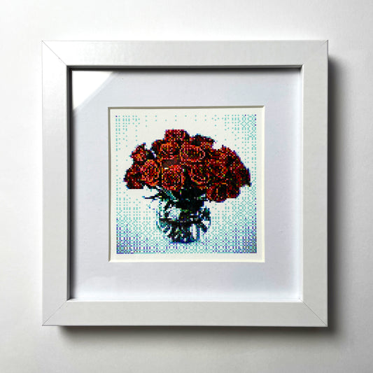 MINI - ROSES ARE RED, PIXELS ARE BLUE - LIMITED GICLÉE PRINT