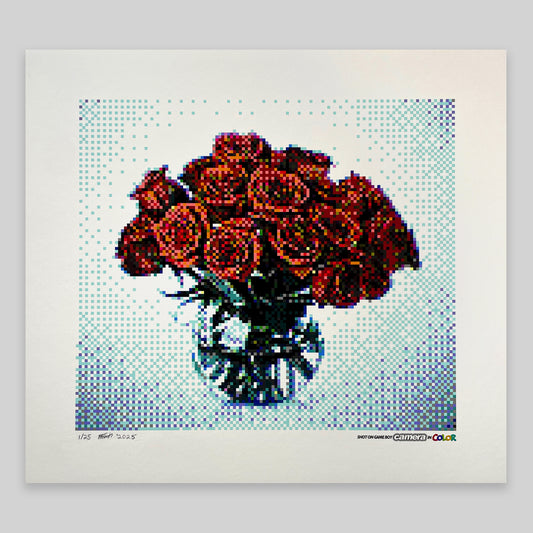 ROSES ARE RED, PIXELS ARE BLUE - LIMITED GICLÉE PRINT (edition of 25)